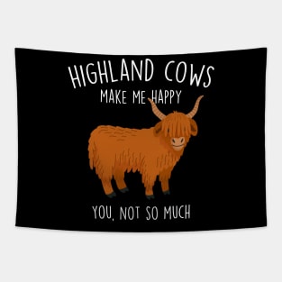 Highland Cows Make Me Happy Tapestry