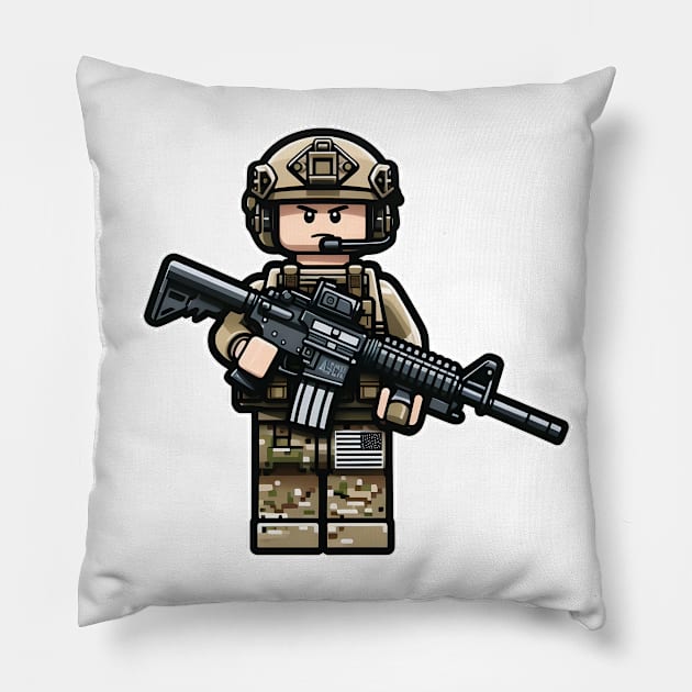 Tactical LEGO Pillow by Rawlifegraphic