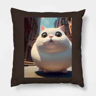 Selfie Fat cat - Modern digital art Pillow