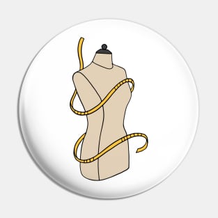 Mannequin Seamstress Fashion Design Pin