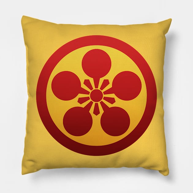 Maeda Clan Crest Kaga Umebachi Pillow by Takeda_Art