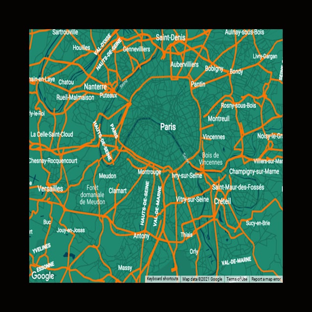 Paris green map by Mapmania