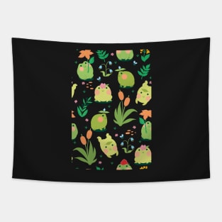 Cute Frogs Seamless Pattern Tapestry