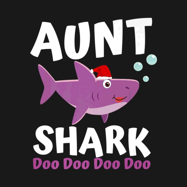 Aunt Shark Premium Christmas Mommy Shark Daddy Shark by Stick Figure103