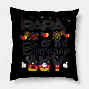 Papa Of The Birthday Boy Mouse Family Matching Pillow