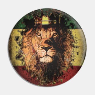 Rasta Lion Splatter Painting Pin