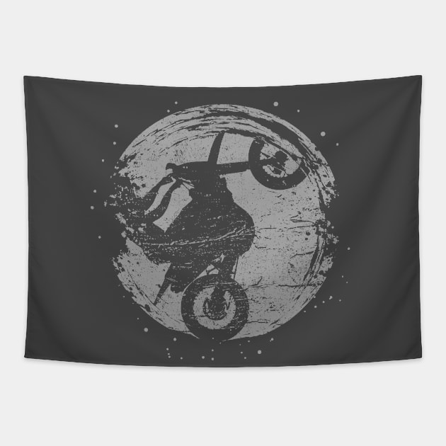 Gray Moon Rider Tapestry by OneRedFox