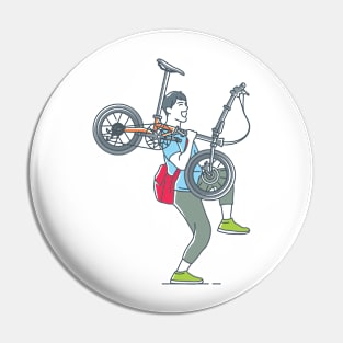 funny folding bike Pin