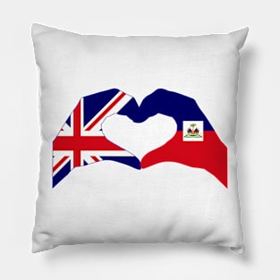 We Heart UK & Haiti Patriot Flag Series Pillow