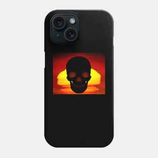 Sunset Silhouette Human Skull Phone Case