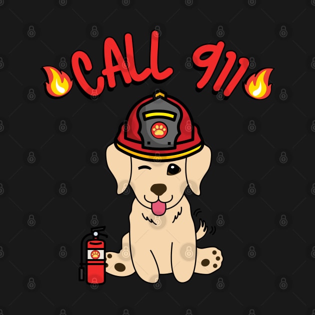 Firefighter Golden Retriever by Pet Station