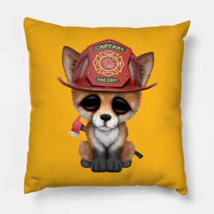 Cute Baby Red Fox Firefighter Pillow
