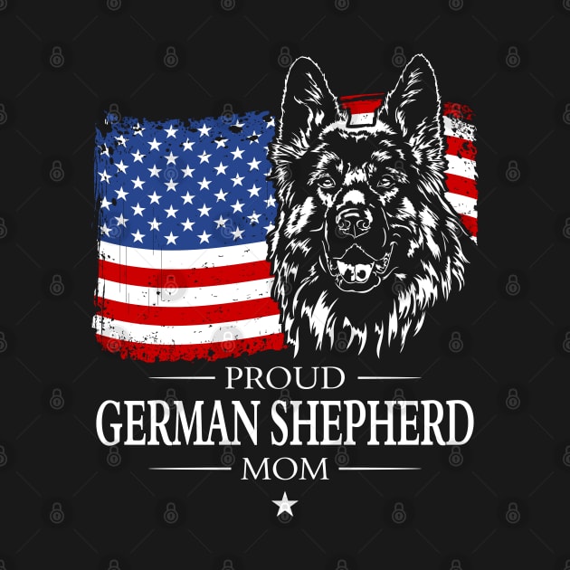 German Shepherd Mom American Flag patriotic dog by wilsigns