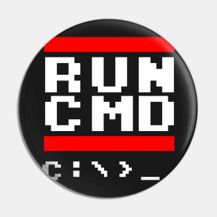 Nerd & Geek Design - RUN CMD Old Dos Operating System Retro N3RD2 Pin