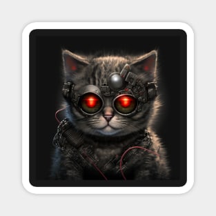 Cat-terminator cyberpunk robot kitty Magnet