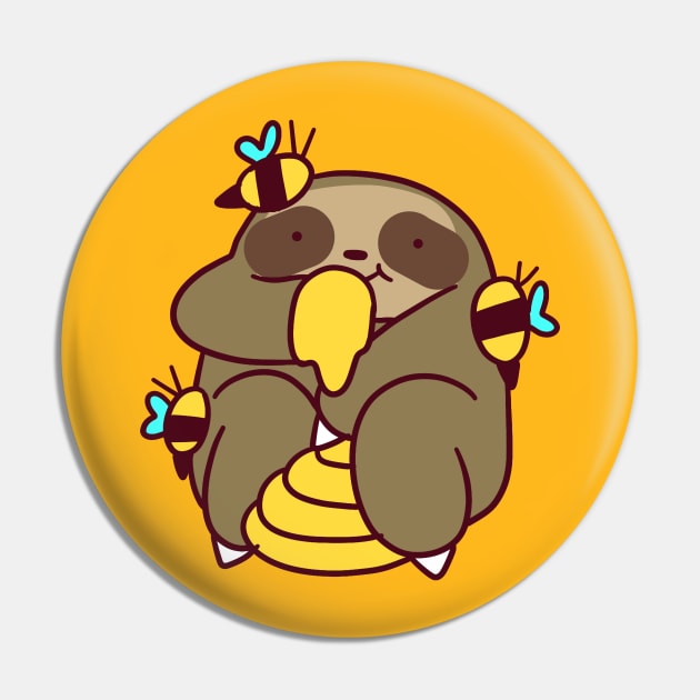 Honey Sloth Pin by saradaboru