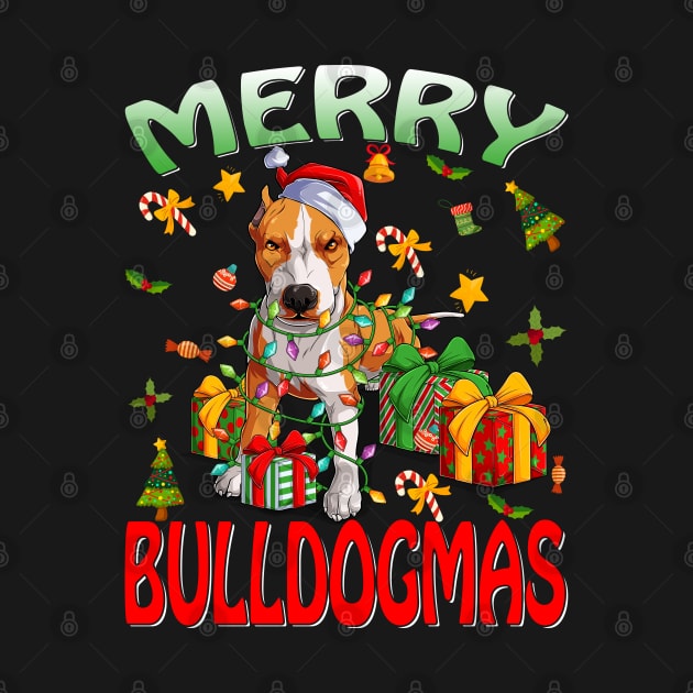 Merry Bulldogmas English Bulldog Ugly Christmas Dogs T-Shirt by intelus