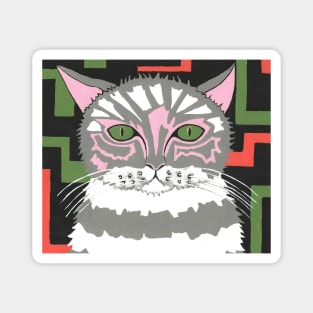 THE Cat With The Green Eyes Painting Magnet