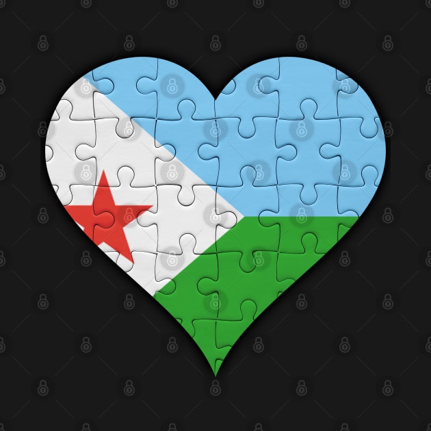 Djiboutian Jigsaw Puzzle Heart Design - Gift for Djiboutian With Djibouti Roots by Country Flags