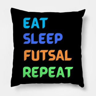 Eat Sleep Futsal Repeat - Football for Soccer Fans - WordCloud Pillow