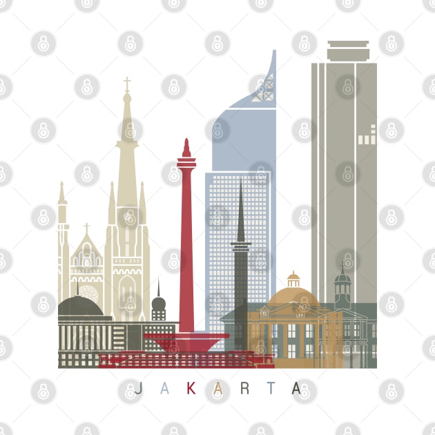 Jakarta skyline poster by PaulrommerArt