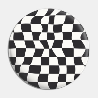 y2k Chechered Board Pattern  Black and White Pin