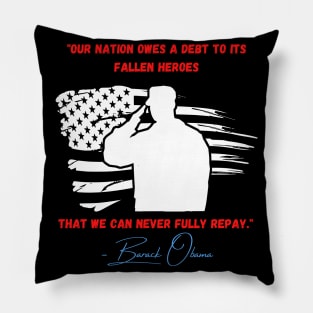 Nation Owes a Debt Memorial Day Fallen Heroes Flag Pillow