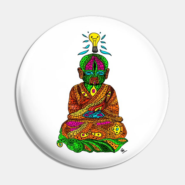 Happy and joyful enlightened Buddha Pin by AriArt78