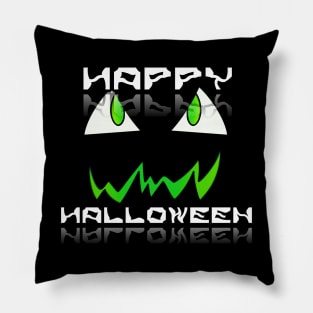 Jack O Lantern Face - Happy Halloween Costume - Glowing Green Pillow