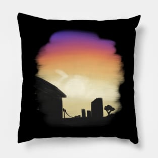 sunset in the neighborhood Pillow