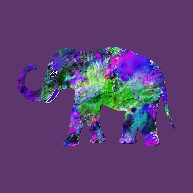 Purple Green Elephant by letnothingstopyou