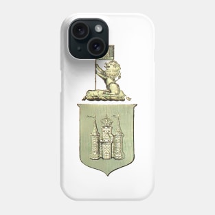 Coat of Arms with Lion and Medieval Castle Phone Case