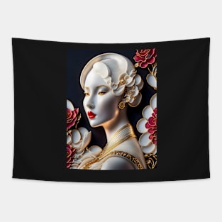 Ivory Flowers Tapestry