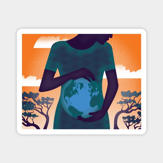 Mother Earth Magnet by Neil Webb | Illustrator