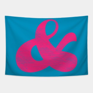 Distressed Pink Arabesque Ampersand Tapestry