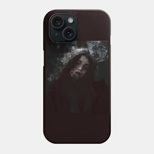 Beautiful girl, in dark place. Desaturated, gray and red. Dark but beautiful. Phone Case