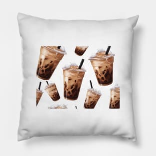 Ice Coffee Pattern Straw Vintage Since Retro Pillow