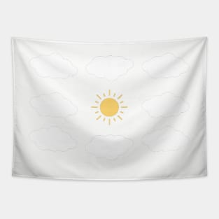 Sunny blue cloudy day print Tapestry