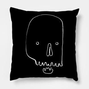 Hand-drawn white skull Pillow