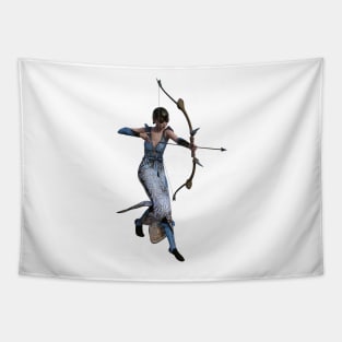 Archer Woman with Bow and Arrow Tapestry