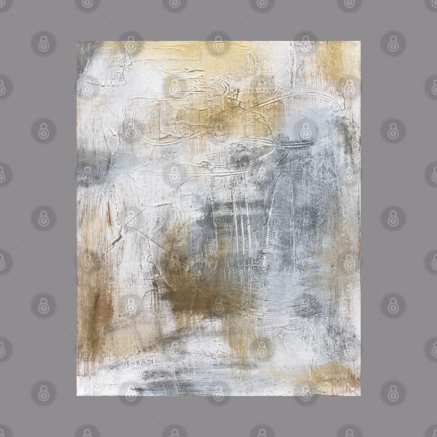 Gold And Grey Textures A4 by Jean Plout Designs