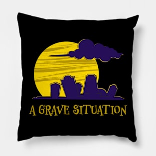 A Grave Situation cartoon Pillow