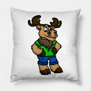 Cute Anthropomorphic Human-like Cartoon Character Elk in Clothes Pillow