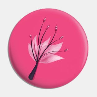 Pink Abstract Water Lily Flower Pin