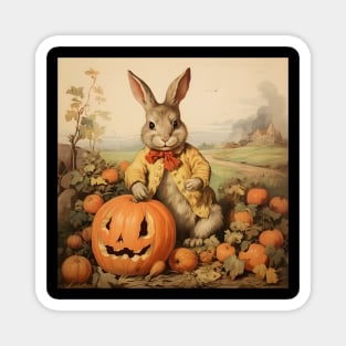 Easter Bunny And Pumpkins Magnet