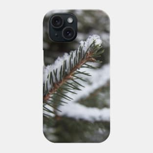 Green Snowy Fir Tree Phone Case