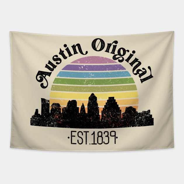 Austin Original Retro Rainbow Tapestry by Perpetual Brunch