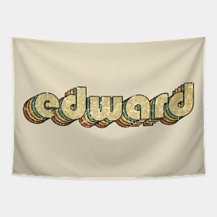 Edward // Vintage Rainbow Typography Style // 70s Tapestry