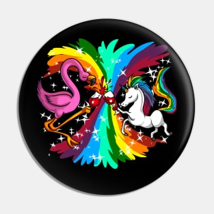 Unicorn Flamingo Party Pin