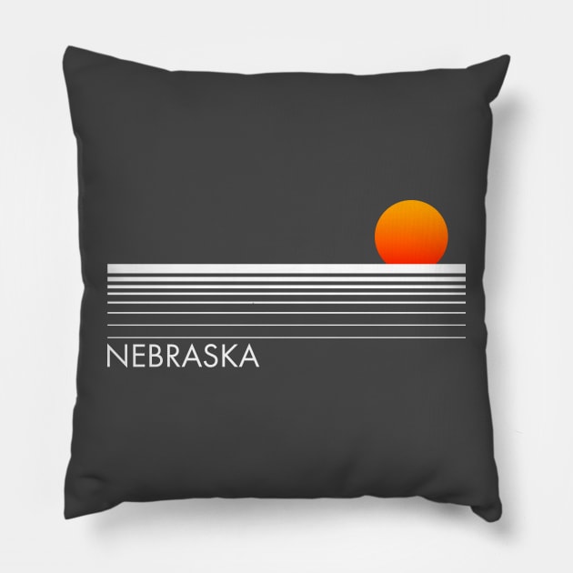 Nebraska Sun and Horizon Pillow by MalmoDesigns